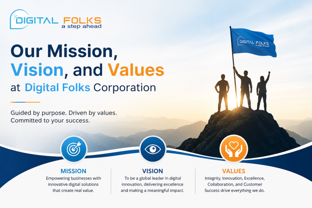 Our Mission, Vision, and Values at Digital Folks Corporation